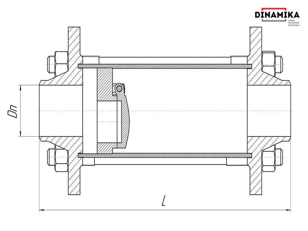Обратный клапан 19нж38нж Ду350 межфланцевый